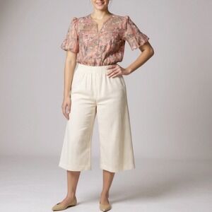 Torrid  Wide Leg Cropped Casual Minimalist Capri Culottes Elastic Waist Pants‎ 1